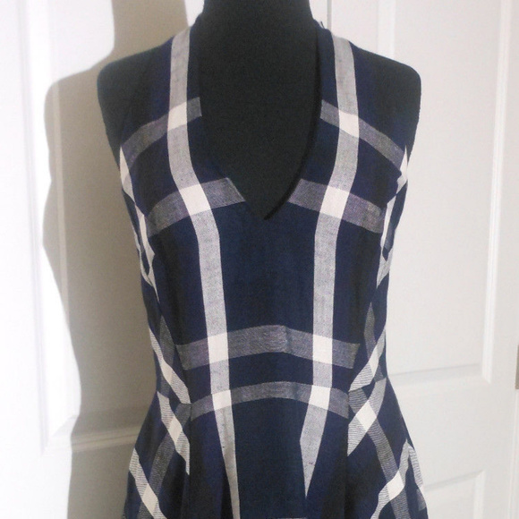ANTHROPOLOGIE Plaid Halter Dress 10/12 Eva Franco - Picture 2 of 7